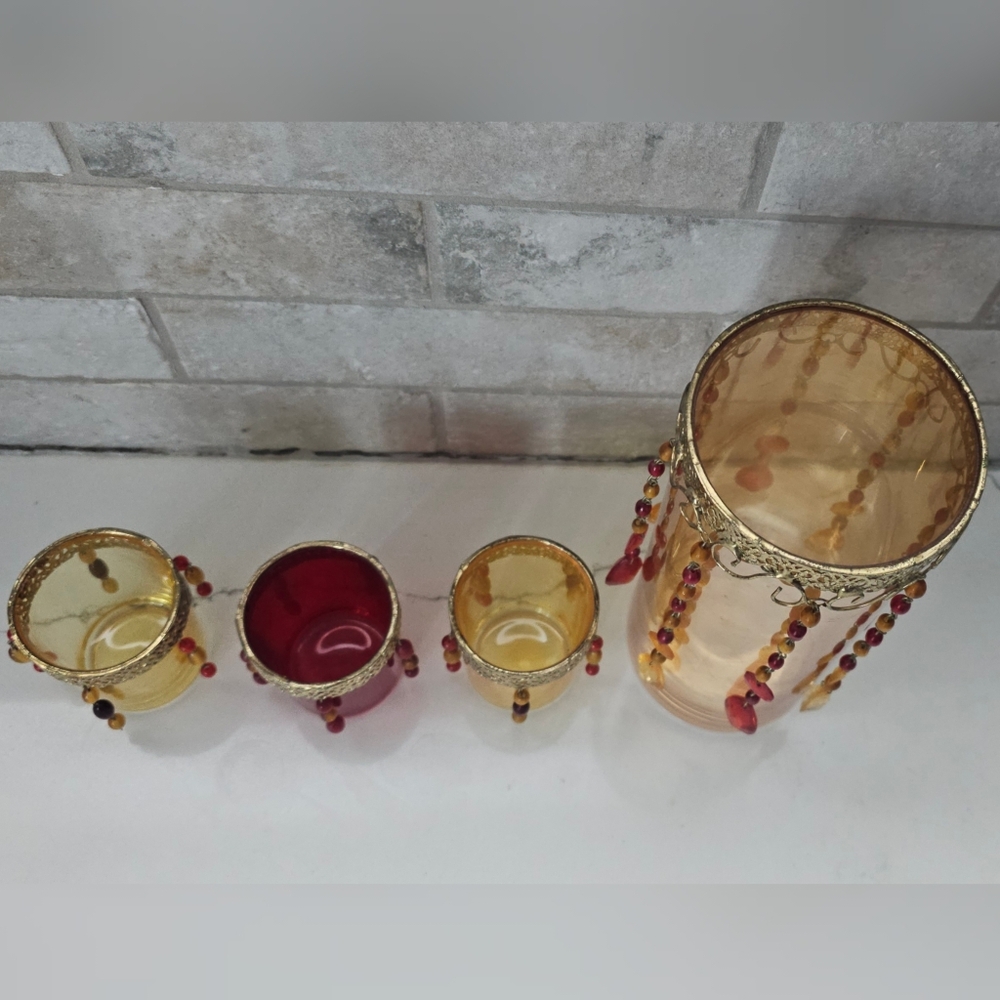 PIER 1 Elegant Beaded Candle Holders Set - Picture 2 of 4